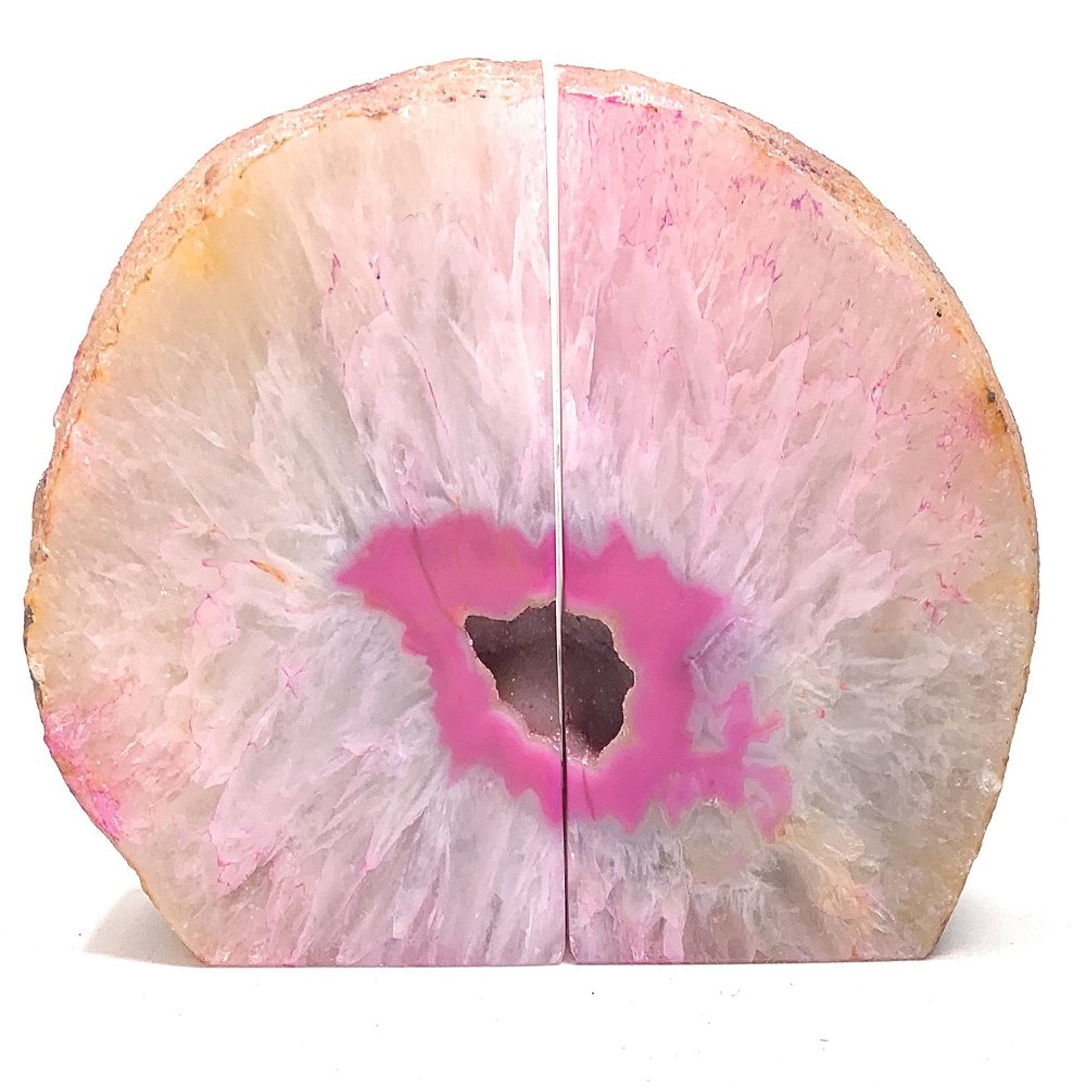 Agate Bookends (Pink, 6-7 lb)