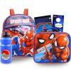 Kids Spiderman Mini Backpack Set ~ 5 Pc Bundle with 11 Inch Marvel School Bag, Lunchbox, Water Pouch, 200 Stickers and More (Superhero School Supplies for Boys and Girls) view 1