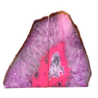 Agate Bookends (Pink, 7-8 lb)