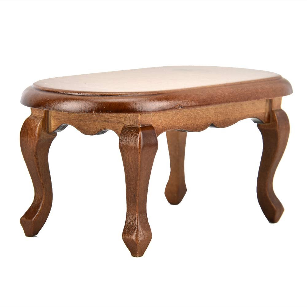 Yoidesu Mini Coffee Table Living Room, Miniature Leisure Tea Table Cocktail Table Model, Simple and Compact Home Decoration Photography Props, 3.7 x 1.97 x 1.65 inches