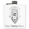 6oz Stainless Steel Flask, Electrician, Personalized Engraving Included (White) view 1