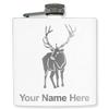 6oz Stainless Steel Flask, Elk, Personalized Engraving Included (White) view 1