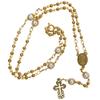 Needzo - Gold Tone Rosary with Faux Pearl Beads and Our Lady of Fatima Centerpiece, Catholic Gift of Prayer and Devotion Necklace, Religious Keepsake view 1