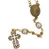 Needzo - Gold Tone Rosary with Faux Pearl Beads and Our Lady of Fatima Centerpiece, Catholic Gift of Prayer and Devotion Necklace, Religious Keepsake view 4