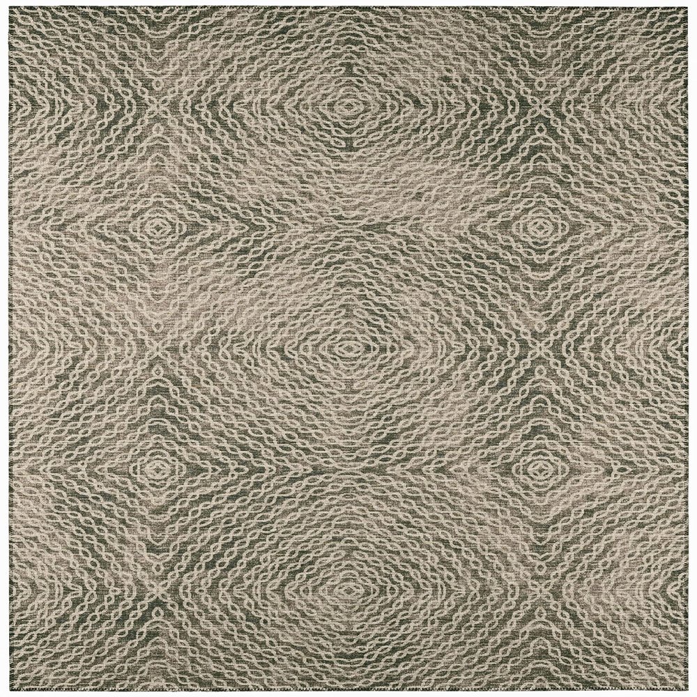Addison Rugs Bravado ABV33 Mocha 8' x 8' Indoor Outdoor Round Rug, Easy Clean, Machine Washable, Non Shedding, Bedroom, Entry, Living Room, Dining Room, Kitchen, Patio Rug