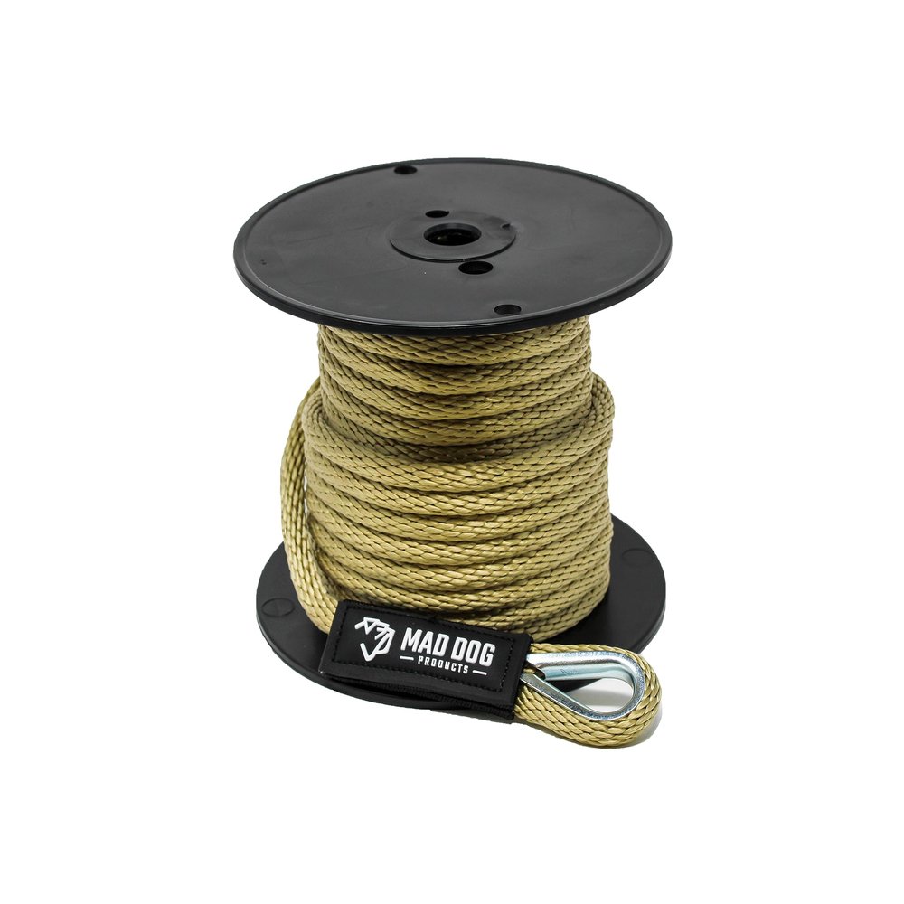 3/8" x 400' Jute Solid Braid Nylon Anchor Line w/Stainless Steel Thimble - Made in USA