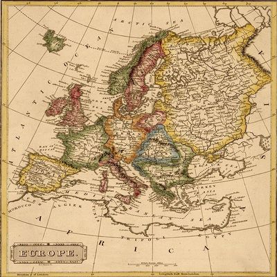 Europe 1817 by Vintage Maps - 16x20 Art Print Poster