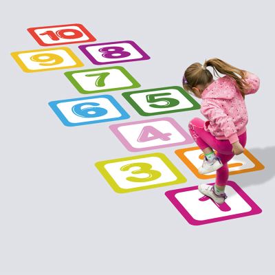 Yuehuam Number Footprint Floor Sticker Puzzle Games Number Hopscotch Sticker Floor Decals Creative Lattice Floor Sticker for Kids Room Classroom Nursery Ground Corridor Decor, 2194984/120006AM47USMNH