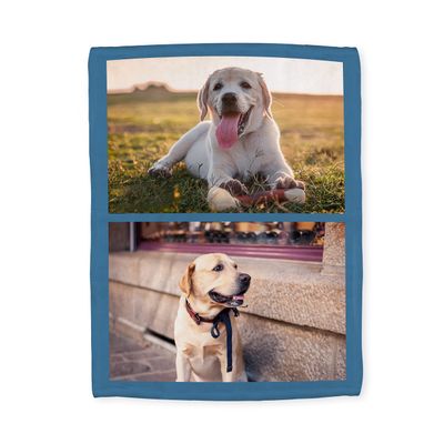 Personalized Pet Blanket with Picture Custom Blanket Photo Collages Customized Gifts with Dog Cat Pets Picture for Family Friends Souvenirs Soft Cozy Plush 30"X40" (76x100cm, 2 Collage)