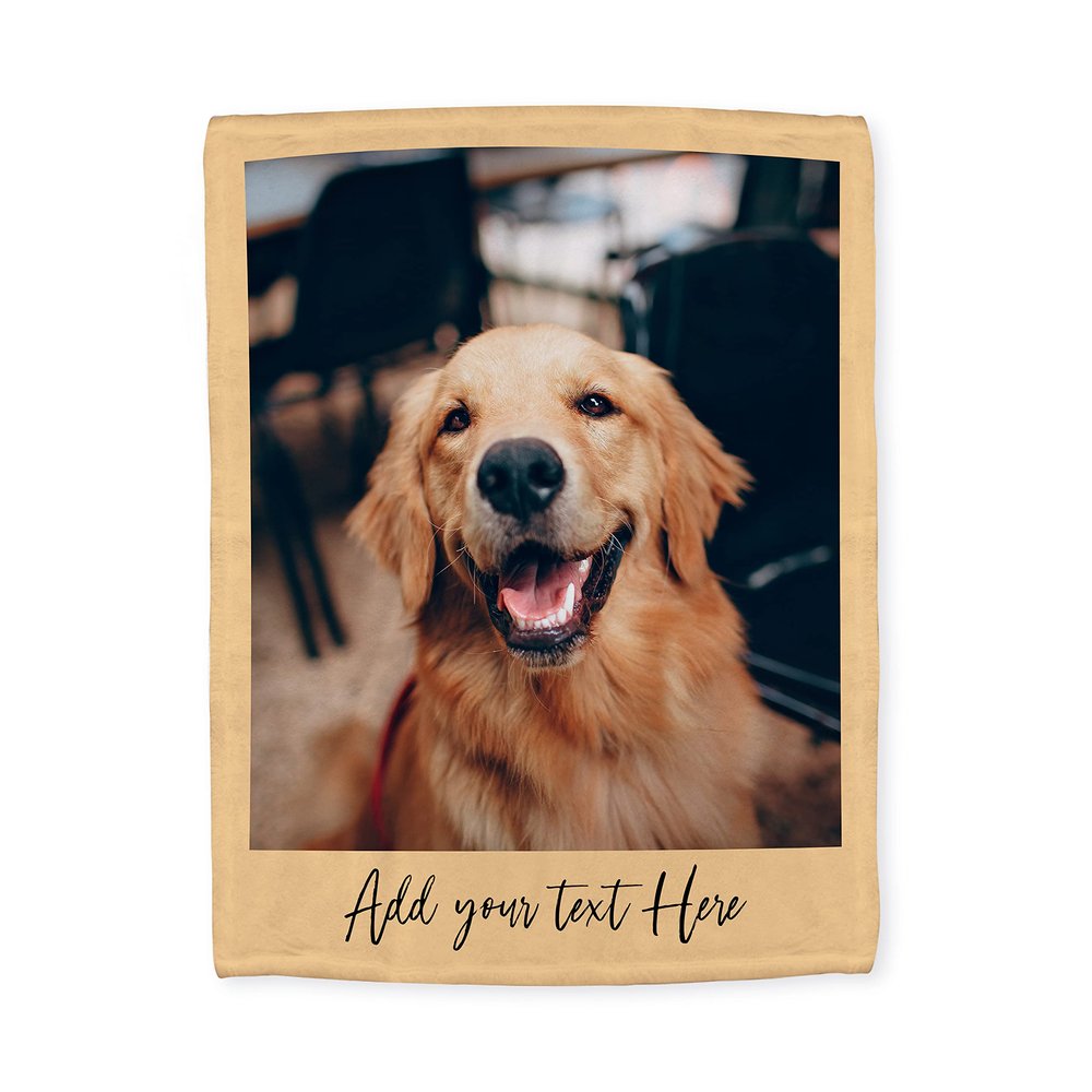 Personalized Blanket with Dog Picture Custom Blanket Name Text Photo Collages Gifts with Dog Cat Pets Picture for Family Friends Souvenirs Soft Cozy Plush 30"X40" (76x100cm, 1 Collage)