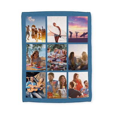 Personalized Picture Blanket Custom Blanket with 1-9 Photo Collages Customized Gifts for Family Friends Souvenirs Soft Flannel Birthday 30"X40" (76x100cm, 9 Collage)