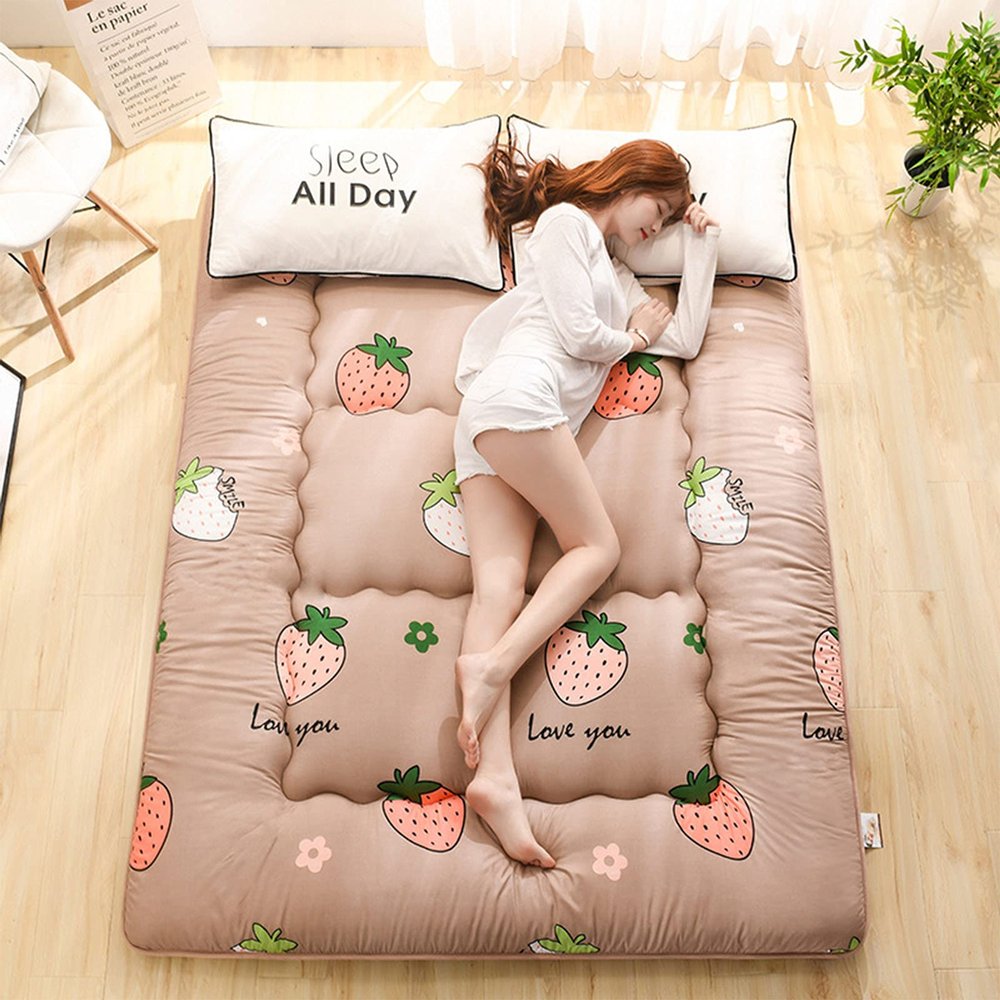 HLCUI Japanese Floor Mattress Futon Mattress, Tatami Mat Sleeping Pad Foldable Roll Up Mattress Boys Girls Dormitory Mattress Pad Kids Floor Lounger Bed,O,180 * 200CM