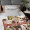 Personalized Blanket with Picture Custom Blanket Name Text Photo Collages Customized Valentine Gifts for Anniversary Wedding Souvenirs Soft Cozy Flannel 30"X40" (76x100cm, 1-4 Collage) view 4