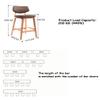Barstools Wood Bar Stool Upholstered Footrest Curved Seat Modern Dining Chair for Kitchen | Pub | Caf Patio Bar Counter Stool Max. Load 200kg with Brown Legs for Bistro Pub Caf Island Kitchen view 3