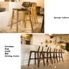 Barstools Wood Bar Stool Upholstered Footrest Curved Seat Modern Dining Chair for Kitchen | Pub | Caf Patio Bar Counter Stool Max. Load 200kg with Brown Legs for Bistro Pub Caf Island Kitchen view 4