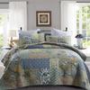 Yvooxny Quilt Set King Bedspread Reversible Green Farmhouse Garden Coverlet Real Patchwork Quilt Set for All Seasons with Pillowcases, Farmhouse Floral Pattern, King Size view 1