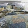 Yvooxny Quilt Set King Bedspread Reversible Green Farmhouse Garden Coverlet Real Patchwork Quilt Set for All Seasons with Pillowcases, Farmhouse Floral Pattern, King Size view 2