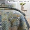 Yvooxny Quilt Set King Bedspread Reversible Green Farmhouse Garden Coverlet Real Patchwork Quilt Set for All Seasons with Pillowcases, Farmhouse Floral Pattern, King Size view 3