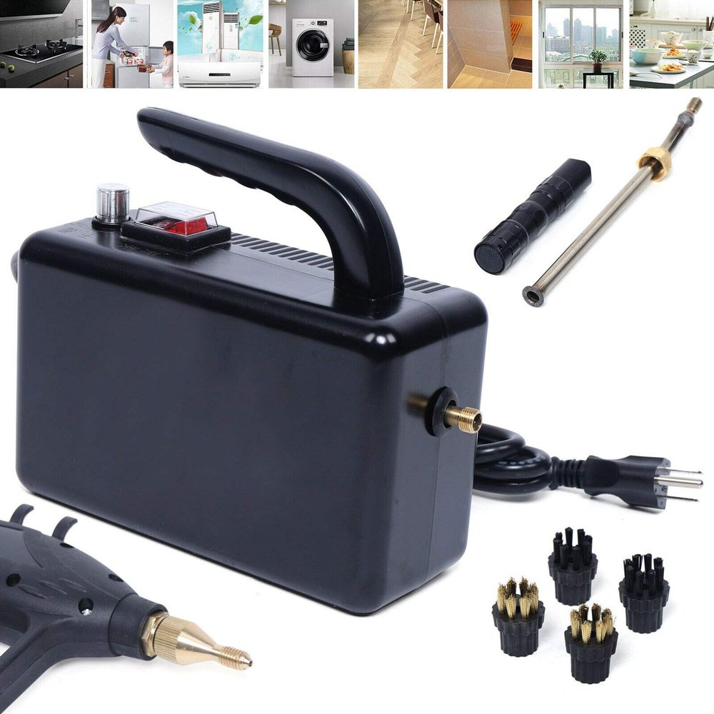 1600W High Temperature High Pressure Steam Cleaner, Handheld Portable Steam Cleaning with Large Nozzle 4 Brushes for Kitchen Bathroom Furniture Car Detailing Seat 110V