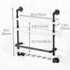 CGF- Mounted Wine Racks Industrial Hanging Pipe Shelf Wine Racks with 7 Stem Glass Holder, 30In Floating Bar Shelves Wall Mounted, Wall Shelf Kitchen Wine Holder view 2