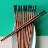 9.8 Inches Long Wenge Wood Chopsticks for Cooking, Nordic Style Reusable Chopsticks Set, 5 Pairs Kitchen Chop Sticks view 3