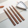 5 Pairs Reusable Chopsticks, Wooden Chopsticks Set Japanese Style, 9" Reusable Chop Sticks for Asian Food view 3