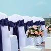 Babenest Satin Chair Sashes Ties Upgraded 50 pcs Chair Ribbons Bows for Wedding Banquet Party Christmas Baby Shower Events Decoration (Navy Blue) view 2