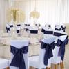 Babenest Satin Chair Sashes Ties Upgraded 50 pcs Chair Ribbons Bows for Wedding Banquet Party Christmas Baby Shower Events Decoration (Navy Blue) view 3