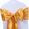 Babenest Satin Chair Sashes Ties Upgraded 50 pcs Chair Ribbons Bows for Wedding Banquet Party Christmas Baby Shower Events Decoration (Gold) view 1