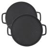 GasSaf Cast Iron Reversible Griddle with Handles, 12" Heavy Duty Double Sided Grill Pan Perfect for Stove Tops and Gas Grills view 1