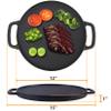 GasSaf Cast Iron Reversible Griddle with Handles, 12" Heavy Duty Double Sided Grill Pan Perfect for Stove Tops and Gas Grills view 2