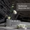 Bathroom Accessory Set Grey, Diatomite, Bathroom Accessories Countertop Complete with Electric Toothbrush Holders, Soap Dish Set view 4