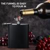 10pcs Flask for Liquor for Men,Matte Black Stainless Steel Leakproof and Funnel, with Never-Lose Metal Cap, Drinking Flasks for Wedding Party Gift Outdoor Activities (8oz) view 3
