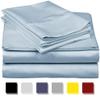 Myrtle Collection Solid Style 550-TC Pima Cotton 4-PCs Sheet Set Fits 7-9 Inch Deep Pockets (1 Fitted, 1 Flat, 2 Pillowcase) Hotel Luxury Bedding Set (California King Size, Light Blue) view 2