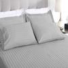 Myrtle Collection Damask Stripe 550-TC Pima Cotton 4-PCs Sheet Set Fits 7-9 Inch Deep Pockets (1 Fitted, 1 Flat, 2 Pillowcase) Hotel Luxury Bedding Set (California King Size, Silver Grey) view 1
