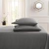 Myrtle Collection Solid Style 550-TC Pima Cotton 4-PCs Sheet Set Fits 7-9 Inch Deep Pockets (1 Fitted, 1 Flat, 2 Pillowcase) Hotel Luxury Bedding Set (California King Size, Grey) view 3