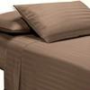 Aspire Linen 550-Thread-Count All Season Pima Cotton 4-Piece Bed Sheets Set Twin Size Fits mattresses Upto 15-18 deep Pocket  Sateen Weave (Stripe, Taupe) view 1
