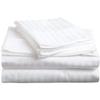 Myrtle Collection Damask Stripe 550-TC Pima Cotton 4-PCs Sheet Set Fits 7-9 Inch Deep Pockets (1 Fitted, 1 Flat, 2 Pillowcase) Hotel Luxury Bedding Set (California King Size, White) view 1
