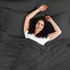 Myrtle Collection Solid Style 550-TC Pima Cotton 4-PCs Sheet Set Fits 7-9 Inch Deep Pockets (1 Fitted, 1 Flat, 2 Pillowcase) Hotel Luxury Bedding Set (California King Size, Black) view 2