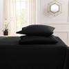 Myrtle Collection Solid Style 550-TC Pima Cotton 4-PCs Sheet Set Fits 7-9 Inch Deep Pockets (1 Fitted, 1 Flat, 2 Pillowcase) Hotel Luxury Bedding Set (California King Size, Black) view 3