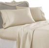 Aspire Linen 550-Thread-Count All Season Pima Cotton 4-Piece Bed Sheets Set Twin Size Fits mattresses Upto 15-18 deep Pocket  Sateen Weave (Solid, Beige) view 1