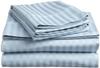550-Thread-Count All Season Pima Cotton 4-Piece Bed Sheets Set Twin Size Fits mattresses Upto 15-18 deep Pocket  Sateen Weave (Stripe, Light Blue) view 1