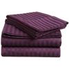 Aspire Linen 550-Thread-Count All Season Pima Cotton 4-Piece Bed Sheets Set Twin Size Fits mattresses Upto 15-18 deep Pocket  Sateen Weave (Stripe, Purple) view 1