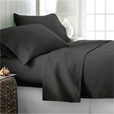 Aspire Linen 550-Thread-Count All Season Pima Cotton 4-Piece Bed Sheets Set Twin Size Fits mattresses Upto 15-18 deep Pocket Sateen Weave (Solid, Grey)