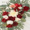 WEIERYUE Artificial Wedding Arch Flowers Kit(Pack of 3),2Pcs Artificial Flower Arch Decor,1Pcs Sheer Drape for Wedding Ceremony Arbor for WeddingCeremony (Burgundy Wedding) view 3
