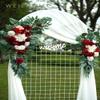 WEIERYUE Artificial Wedding Arch Flowers Kit(Pack of 3),2Pcs Artificial Flower Arch Decor,1Pcs Sheer Drape for Wedding Ceremony Arbor for WeddingCeremony (Burgundy Wedding) view 4