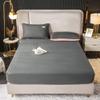 CFYCYHDZHT Cozy T Shirt Soft Summer Solid Color Cotton Bed Sheets, Bedroom Hotel Homestay Student Dormitory Anti Slip Mattress Protector Double Grey 2 180200cm (3pcs) view 1