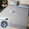 CFYCYHDZHT Cozy T Shirt Soft Summer Solid Color Cotton Bed Sheets, Bedroom Hotel Homestay Student Dormitory Anti Slip Mattress Protector Double Grey 2 180200cm (3pcs) view 4