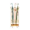 Umbrella Rack Hua Modern Metal Umbrella Rack Storage Bucket, Floor-Standing Umbrella Stand with Hooks, for The Entrance of A Home Hotel Lobby, Black, Golden (Color : Gold) view 1