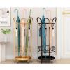 Umbrella Rack Hua Modern Metal Umbrella Rack Storage Bucket, Floor-Standing Umbrella Stand with Hooks, for The Entrance of A Home Hotel Lobby, Black, Golden (Color : Gold) view 2